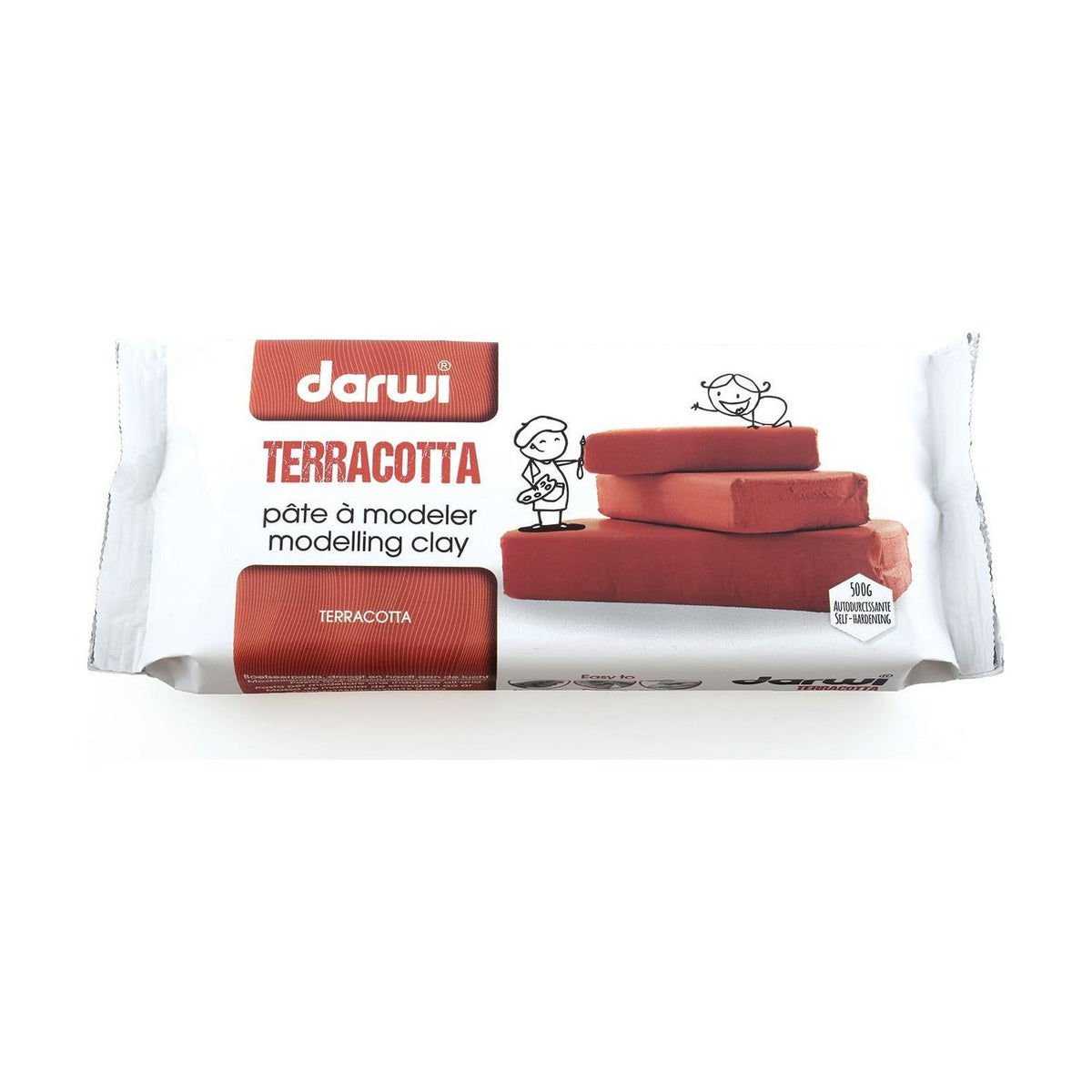 DARWI Air-Dry Modeling Clay, 500 g, Terracotta