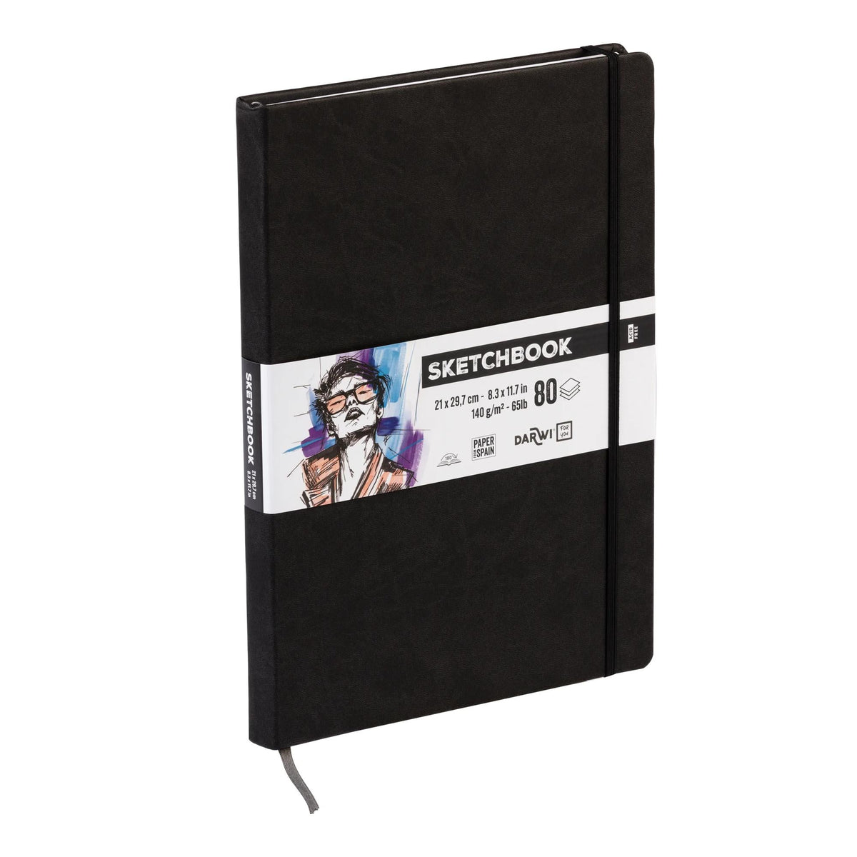 DARWI Black Sketch Pad A4 140 g 80 Sheets