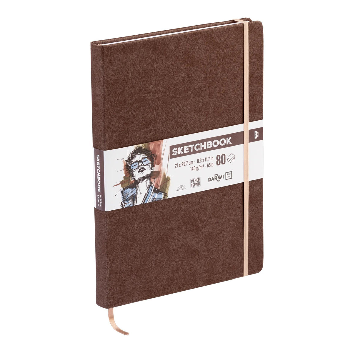 DARWI For You Sketchbook Brown A4 - 140 g/m², 80 Sheets