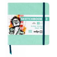 DARWI Mint Green Sketch Pad, 14 x 14 cm, 140 g, 80 Sheets