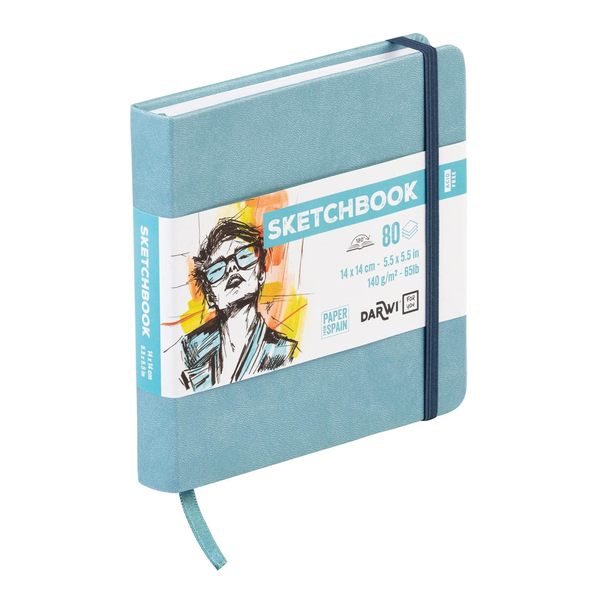 DARWI Soft Blue Sketch Pad 14 x 14 cm, 140 g, 80 Sheets