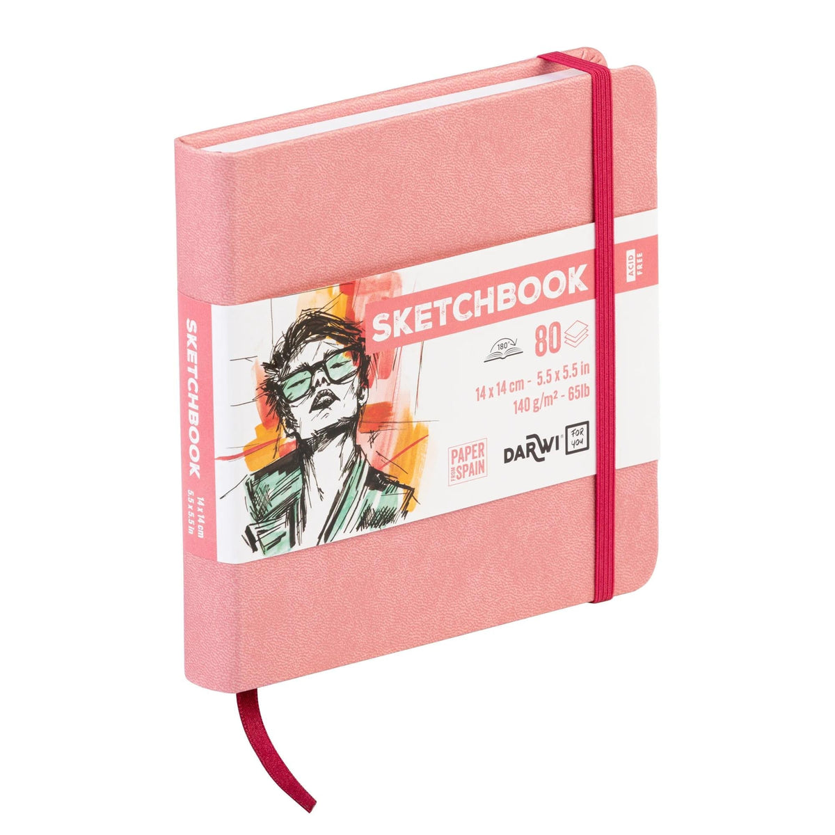 DARWI Soft Pink Sketch Pad 14 x 14 cm 140 g 80 Sheets