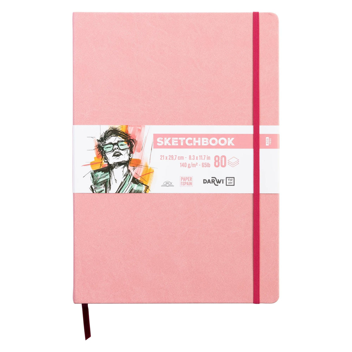 DARWI For You Soft Pink A4 Sketch Pad - 140 g/m², 80 Sheets