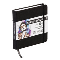 DARWI Sketchbook Black 14 x 14 cm, 140 g/m2 - 80 sheets