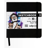 DARWI Sketchbook Black 14 x 14 cm, 140 g/m2 - 80 sheets