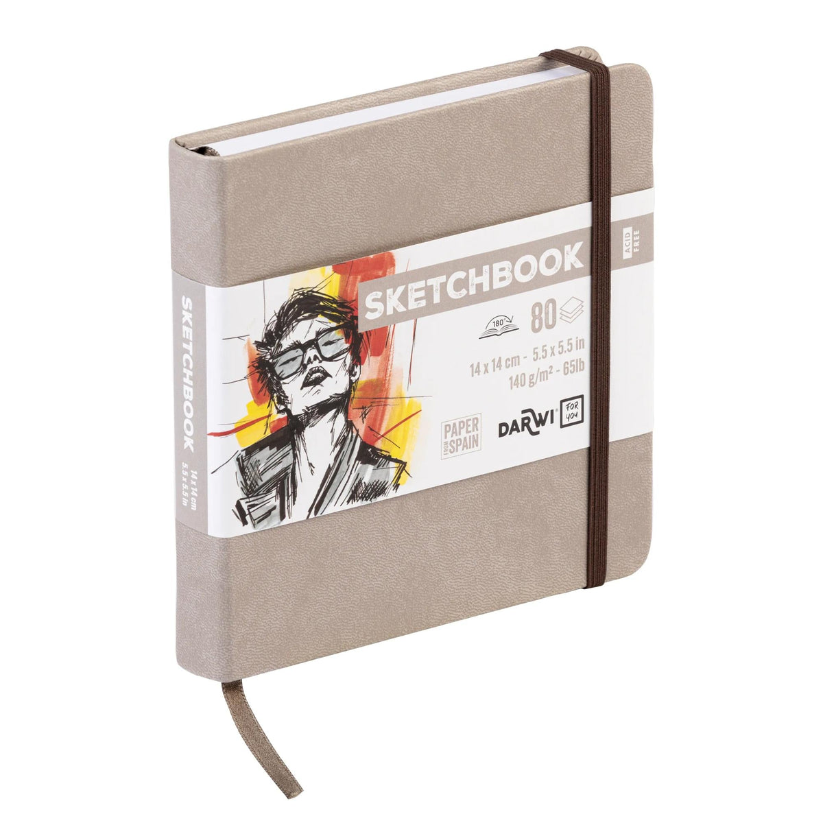DARWI Sketchbook Taupe 14 x 14 cm 140 g 80 sheets