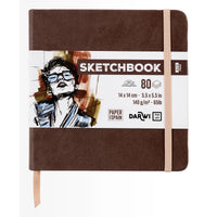 DARWI Brown Sketching Pad 14 x 14 cm 140 g 80 Sheets