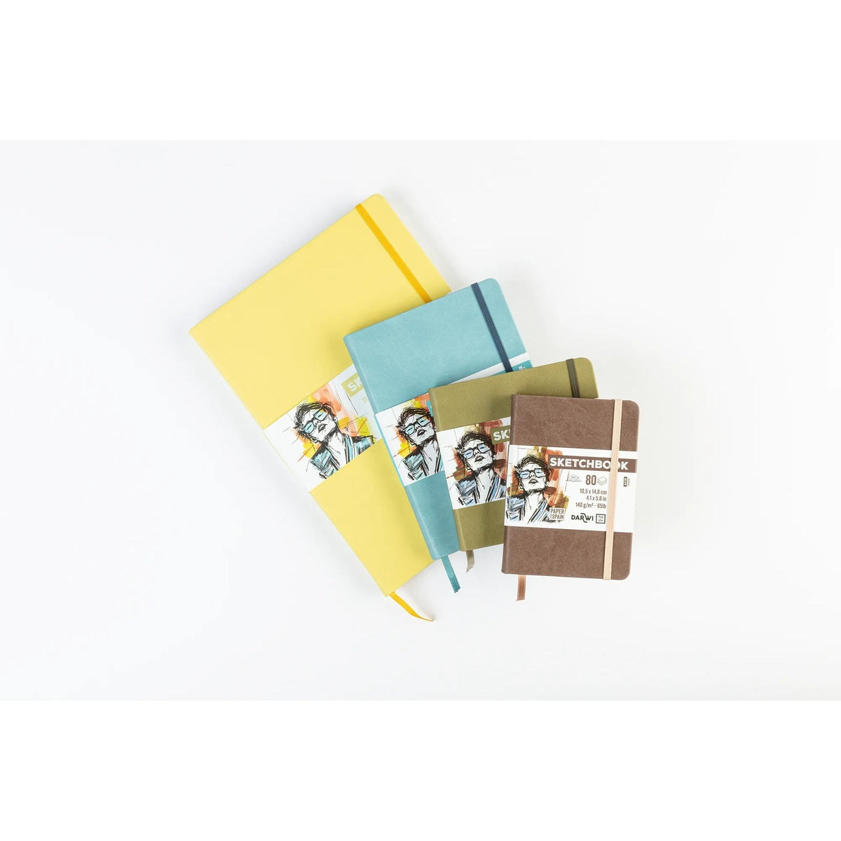 DARWI Soft Blue Sketch Pad A4, 140 g/m², 80 Sheets
