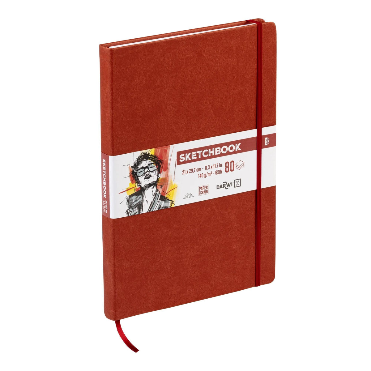 DARWI Terracotta Sketch Pad A4 140 g 80 Sheets
