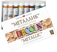 DECOLA Metallic Acrylic Paints, 8 x 18 ml