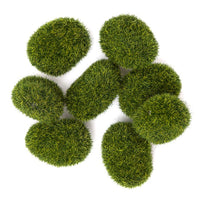 Decorative Moss Stones, Set of 8