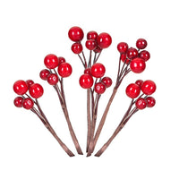 Decorative Twig with Red Berries - Set of 6