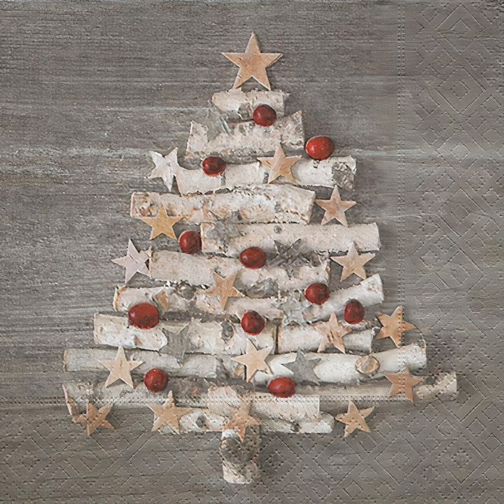 Decoupage Napkin Natural Christmas Tree - 1 pc