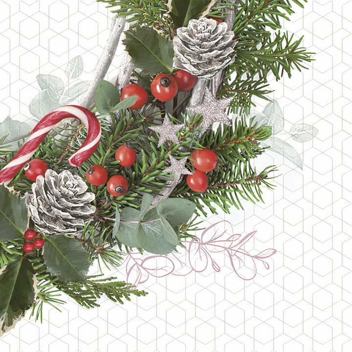Decoupage Napkins, Advent Wreath with Pine Cones, 1 pc