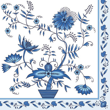Decoupage Napkins - Blue Flowers - 1 pc