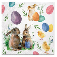 Decoupage Napkins Bunnies with Chicken - 1 pc