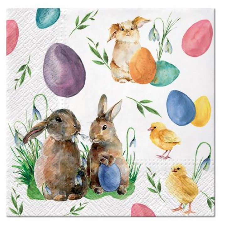 Decoupage Napkins Bunnies with Chicken - 1 pc