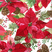 Decoupage Napkins, Christmas Rose and Pine Cones - 1 pc