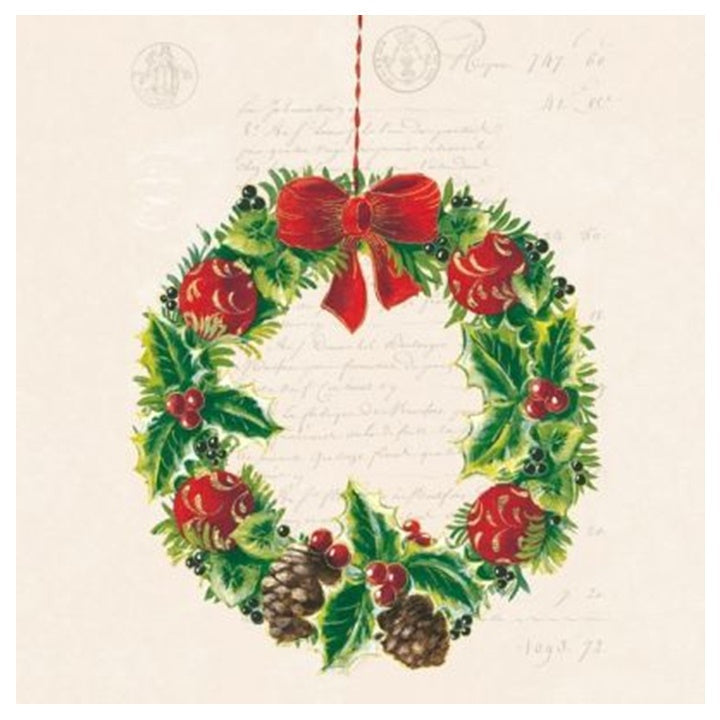 Decoupage Napkins Christmas Wreath - 1 pc