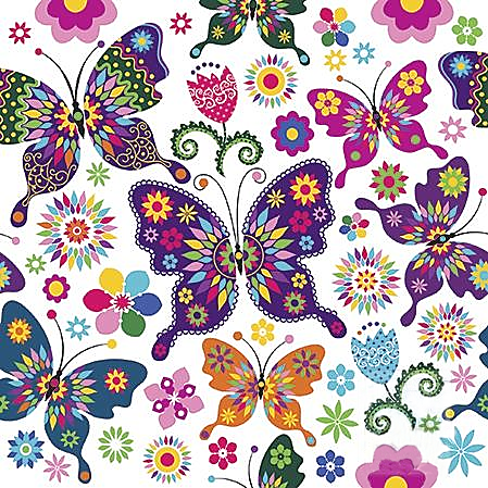 Decoupage Napkins - Colorful Butterflies - 1 pc