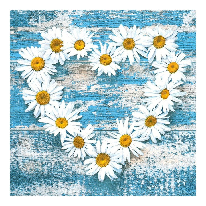 Decoupage Napkins - Daisy Heart - 1 pc