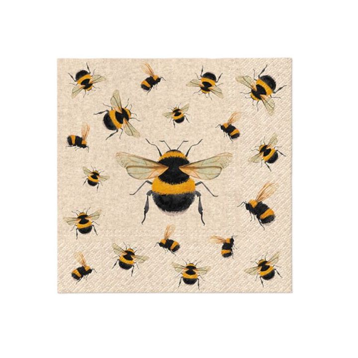 Decoupage Napkins - Dancing Bees - 1 pc