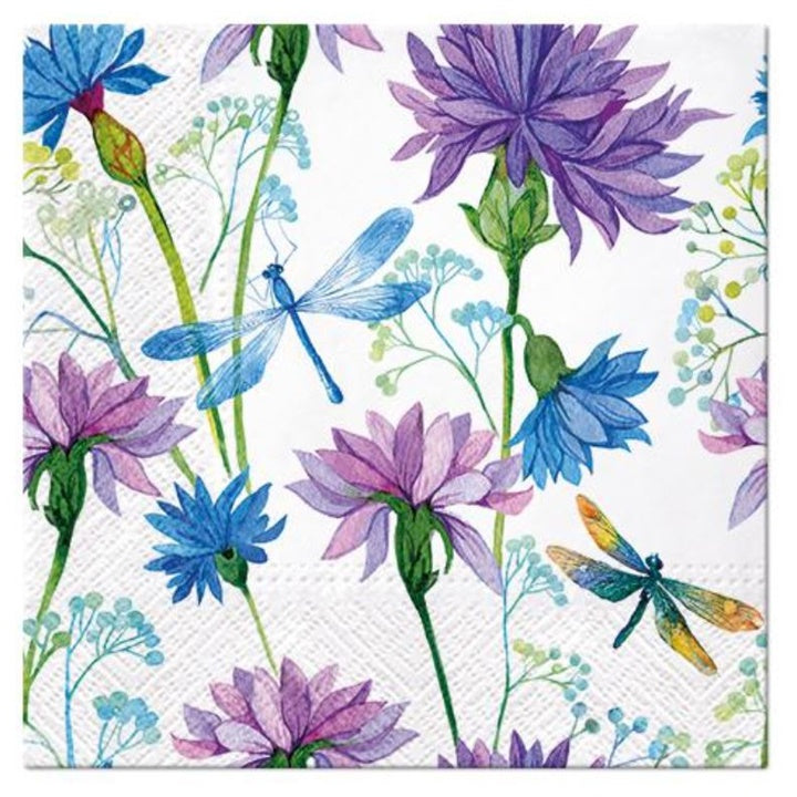 Decoupage Napkins Flower with Dragonfly - 1 pc
