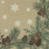 Decoupage Napkins Graphic Pines and Twigs Frame on Kraft - 1 pc