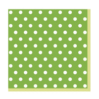Decoupage Napkins - Green with Dots - 1 pc