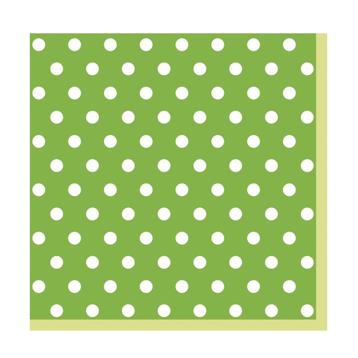 Decoupage Napkins - Green with Dots - 1 pc
