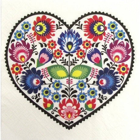 Decoupage Napkins - Heart - 1 pc
