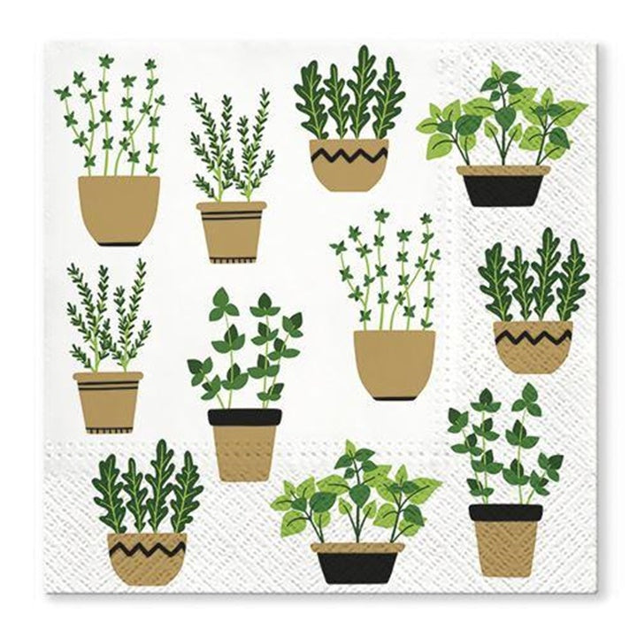 Decoupage Napkins Herbs in Pot - 1 pc