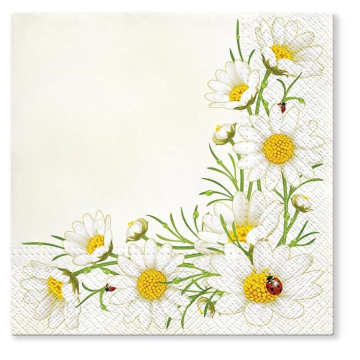 Decoupage Napkins, Ladybug on a Daisy, 1 pc