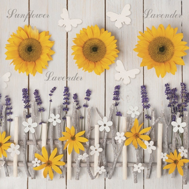 Decoupage Napkins Lavender and Sunflower Composition - 1 pc