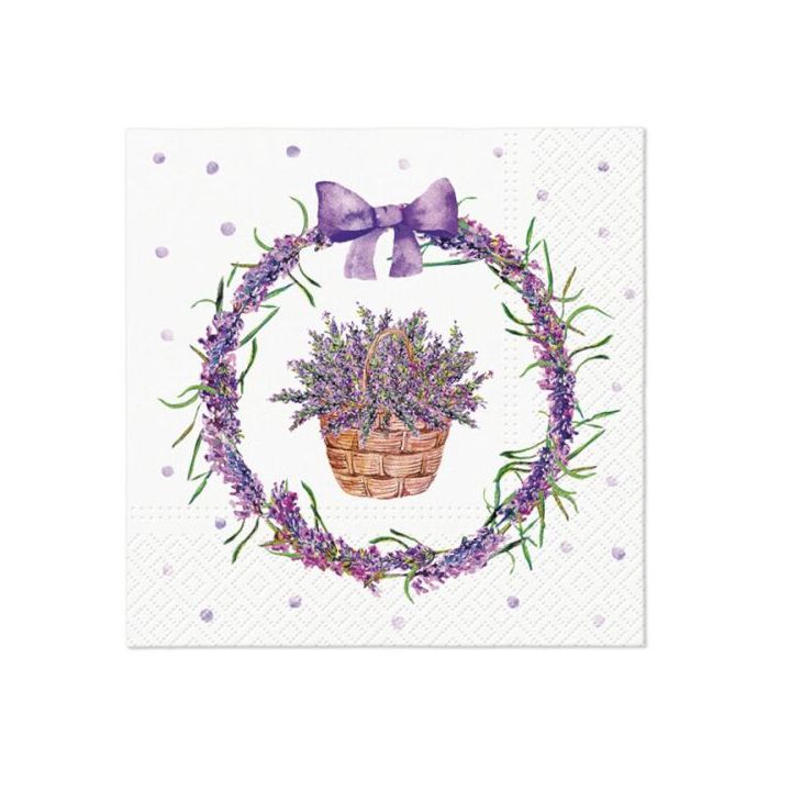 Decoupage Napkins - Lavender Basket - 1 pc
