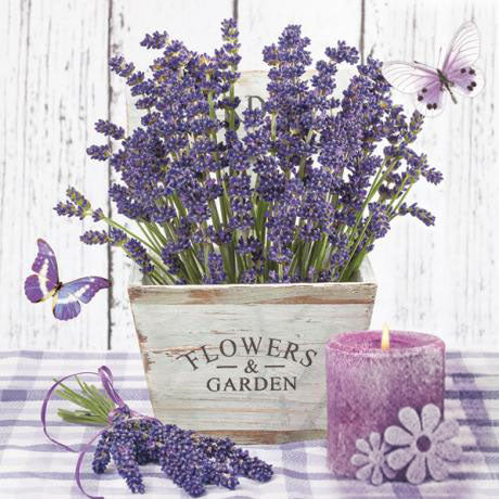 Decoupage Napkins, Lavender in a Wooden Basket, 1 pc
