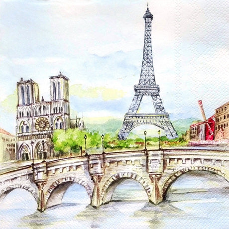 Decoupage Napkins - Meeting in Paris - 1 pc