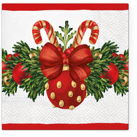 Decoupage Napkins Red Christmas Bauble - 1 pc