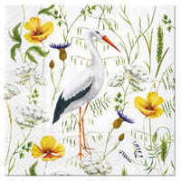 Decoupage Napkins Stork in Grassland - 1 pc