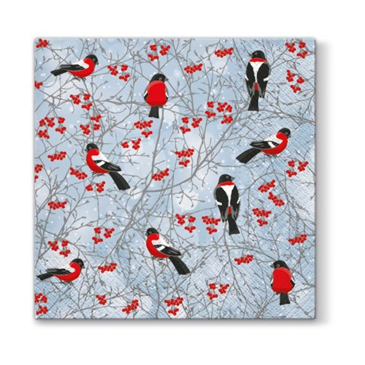 Decoupage Napkins - Winter Birds - 1 pc