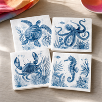 Decoupage Napkins With Sea Creature Motifs – Set of 4 – all motifs