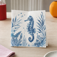 Decoupage Napkins With Sea Creature Motifs – seahorse