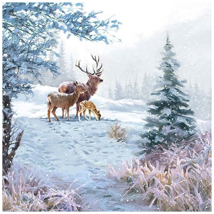 Deer Family Decoupage Napkin - 1 pc