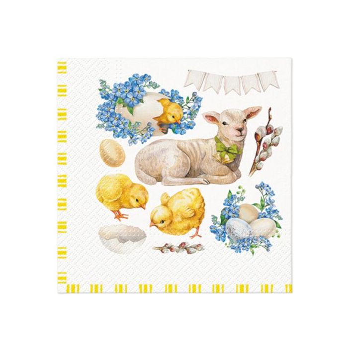 Декупажни салфетки - Easter lamb frame  - 1бр. — изображение 1