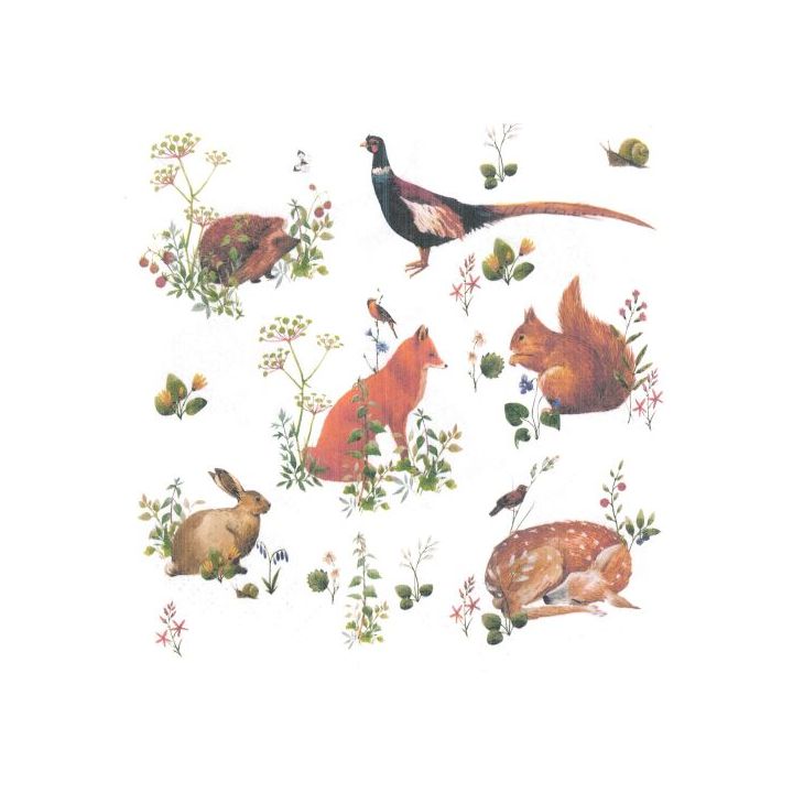 Декупажни салфетки - Wild Forest Animals  - 1бр. — изображение 1