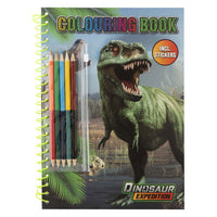 Dino A4 Coloring Book with Stickers and Pencils, image 1