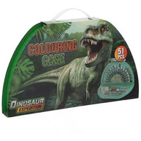 Dino Half-Round Coloring Case, 51-Piece Set