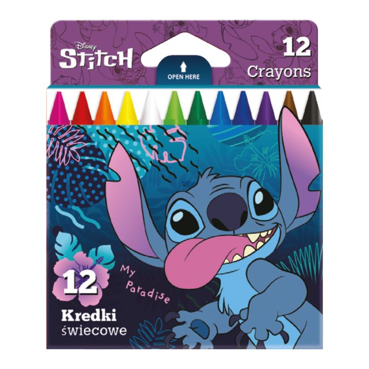 Disney Stitch Round Wax Crayons, Set of 12