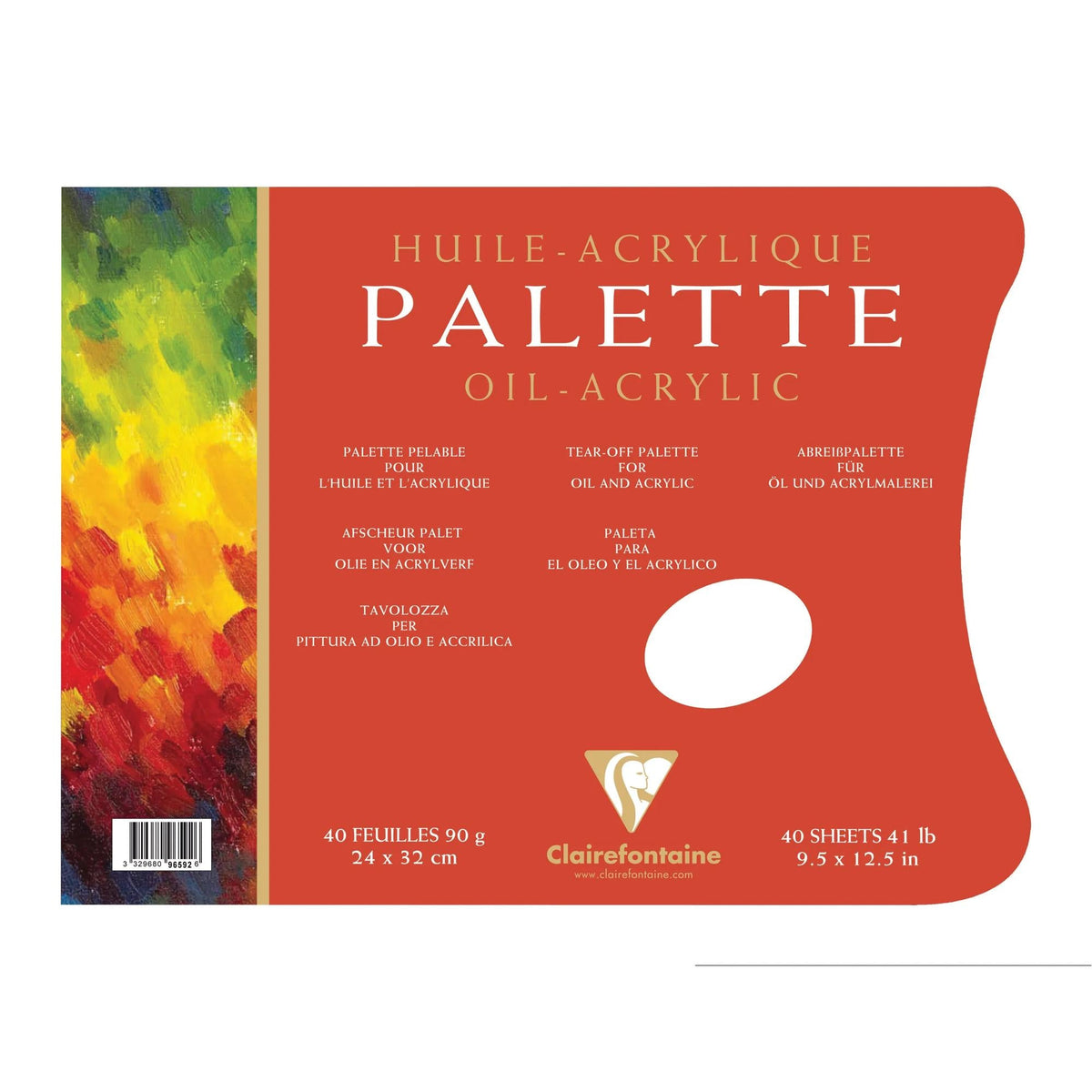Disposable Paper Palette Clairefontaine 90 g/m2 - 24 x 32 cm, 40 sheets