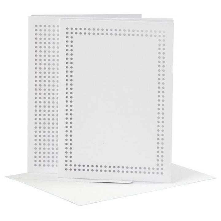 Double Greeting Card with Embroidery Holes and Envelope, A6, Set of 6